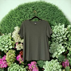 Old Navy Luxe Green Ribbed T-Shirt